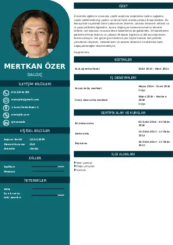 Dalgıç CV Örnekleri cv indir